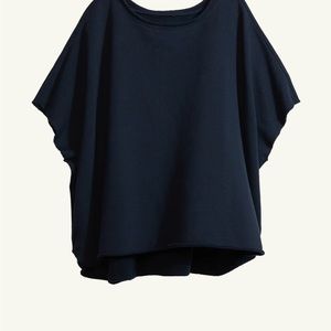 Frank&Eileen “olive” Capelet in navy fleece one size